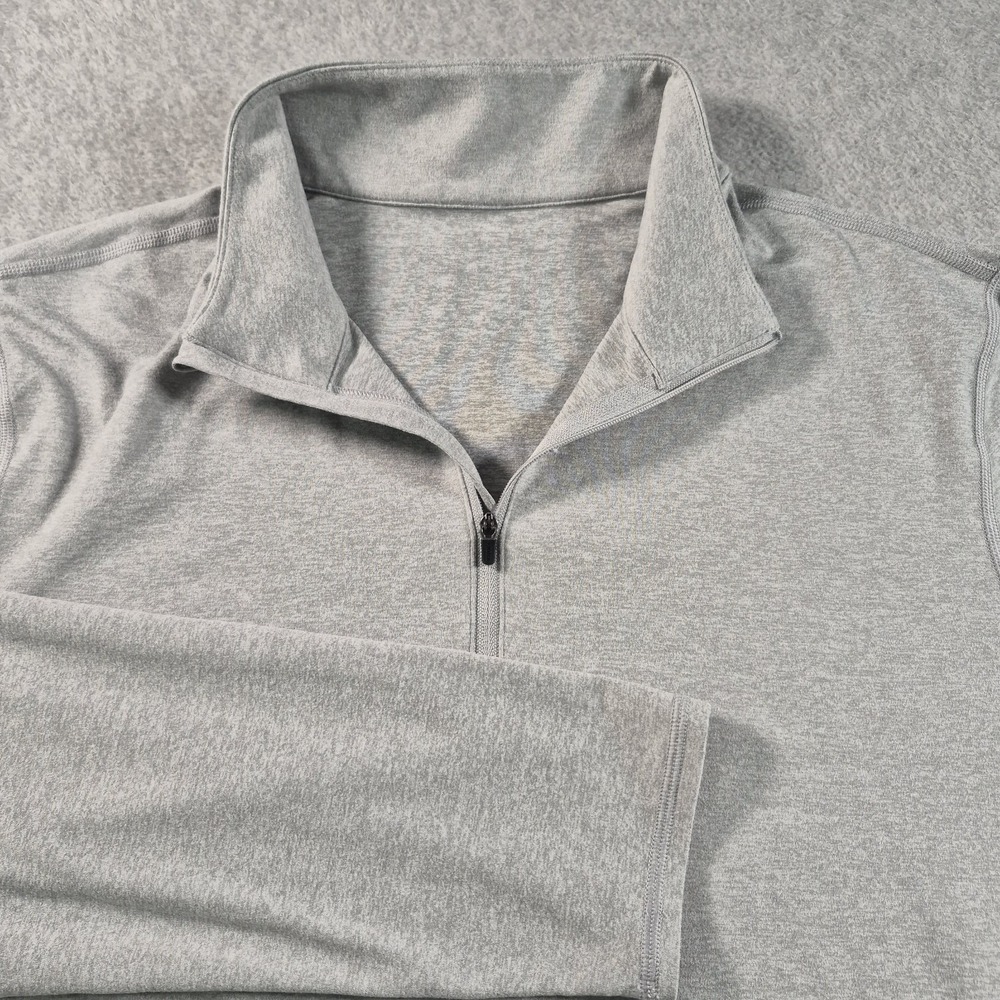 Vuori Pullover Men's Large Gray Performance Ponto Half Zip Mock Neck V2039